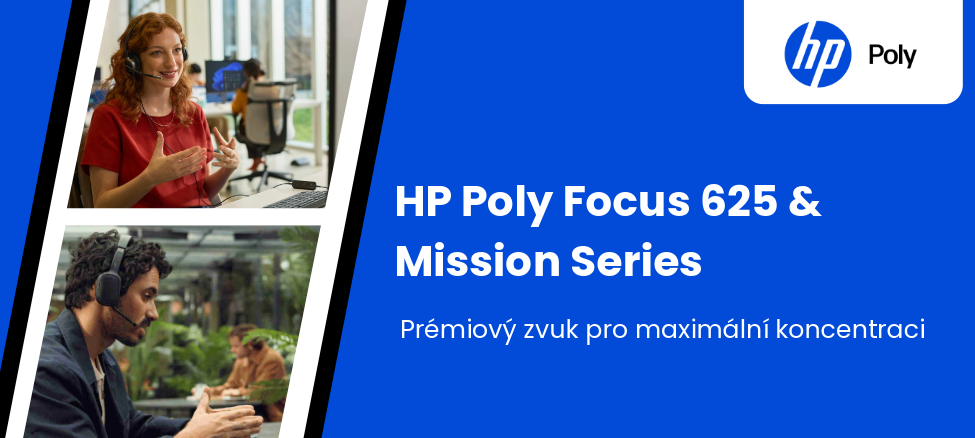  Headsety HP Poly Focus 625 & HP Poly Mission
